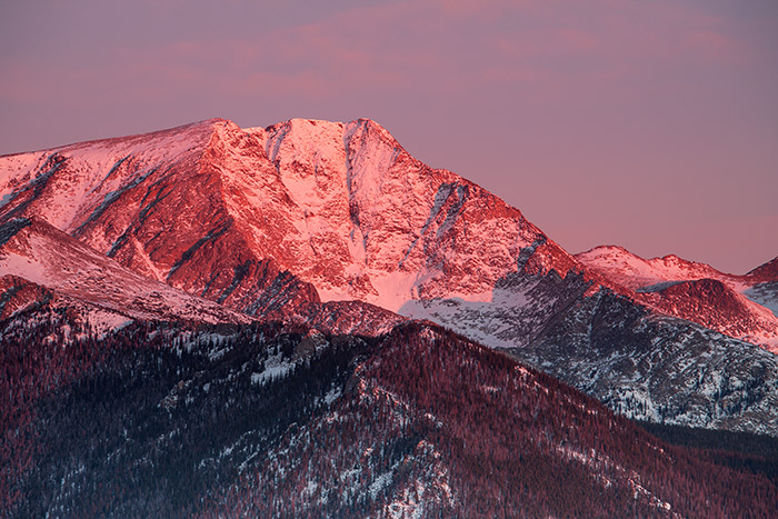 Sunrise over Mt. Yipsilon and Rocky Mountain National Park, Colorado 