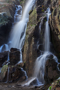 Timberline Falls tumbles over the boulders just below Lake of Glass. Technical Details: Canon EOS 5D Mark III, 70-300mm F4-5.6 IS L 