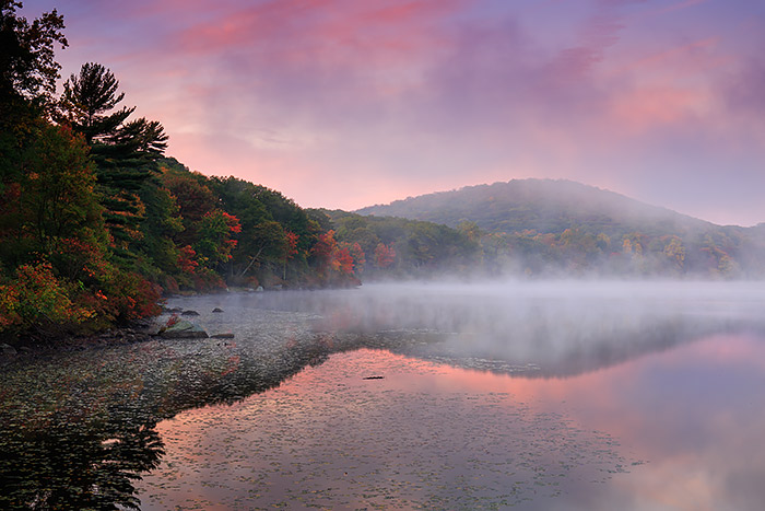 A beautiful sunrise unfolds over Harriman State Park. Harriman is located just north of New York City but plays host to some of the best fall color in all of New York State each year. This makes Harriman State Park a popular destination for many photographers from the Tri-State area. Technical Details: Canon EOS 5D Mark III, 24-70mm F4 IS L 