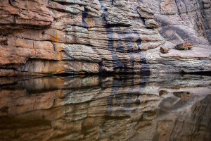 The unique coloring and striations of the rocks around Gem Lake are unlike any other found in Rocky. Technical Details: Nikon D810, Nikkor 24-120mm F4 AF VR 