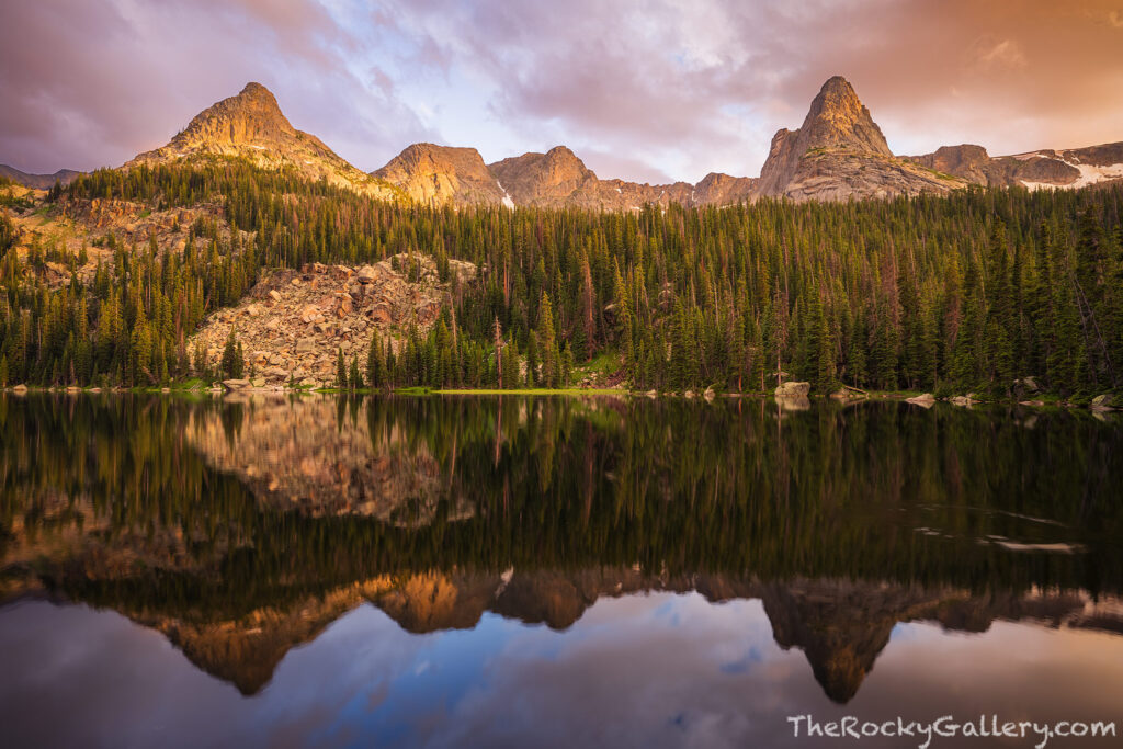 I just returned from a few days in the backcountry of Rocky Mountain National Park photographing some of the more remote locations in the Upper East Inlet section on the west side of RMNP. Spirit Lake is one of the most beautiful locations in all of RMNP, and this nights sunset did not dissapoint as the light scattered on the Fleur de Lis. Technical Details: Nikon Z7 II, Nikkor 14-24mm F2.8 S lens.