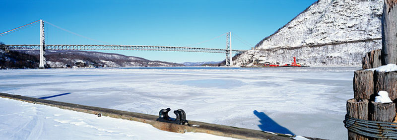 Tug Boat on a Frozen Hudson River