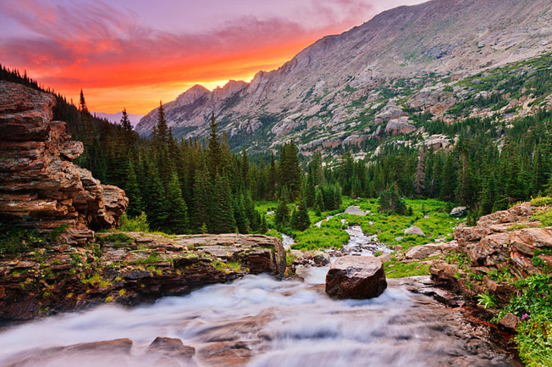 Sunrise At Ribbon Falls 