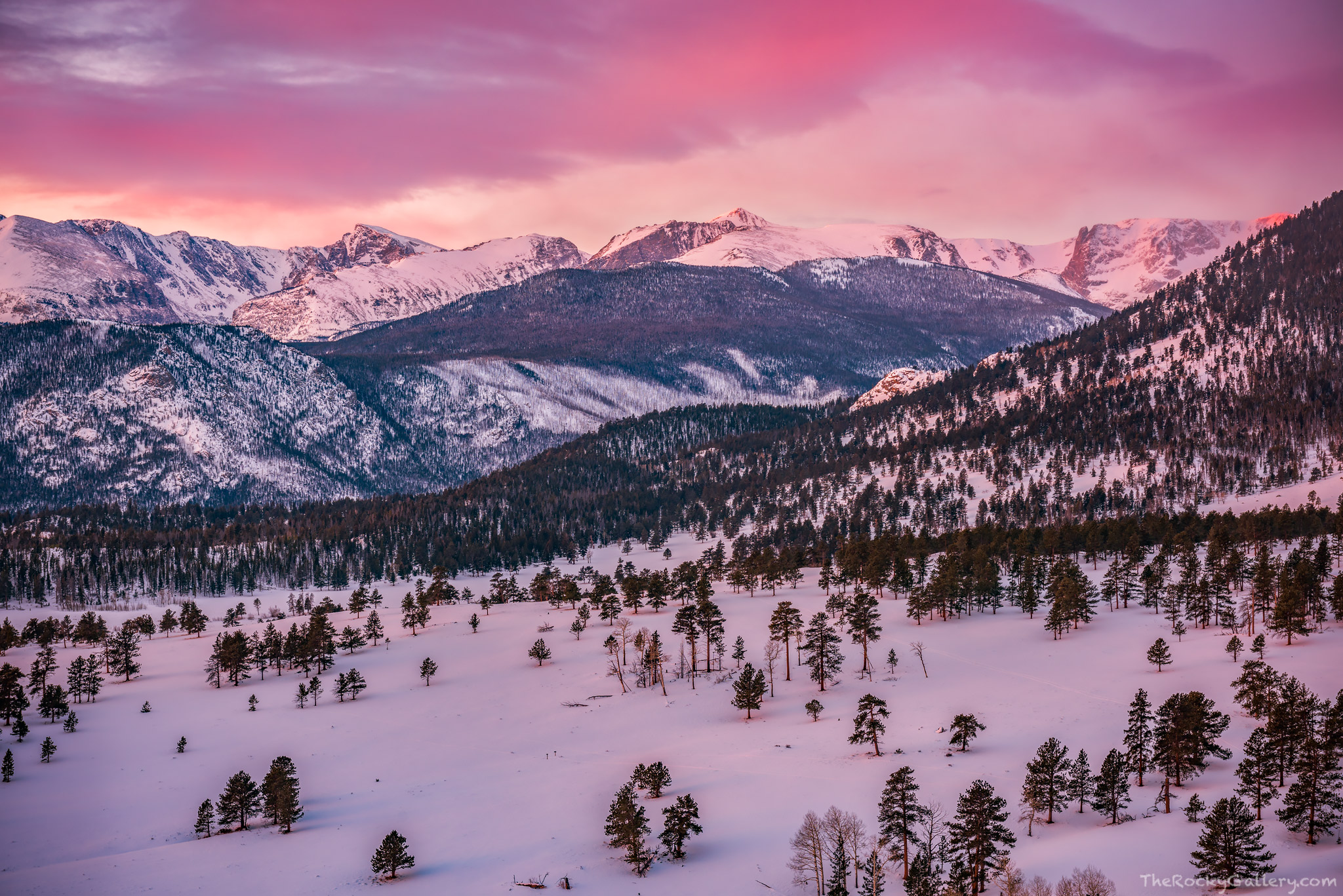 Winter sunrises over Rocky Mountain National Park can be quite spectacular. When everything comes together wtih clouds and snow...