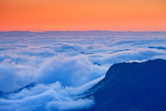 Deer Mountain plays peek a boo with the inversion of clouds hovering over the Estes Valley and the Front Range of Colorado. It...