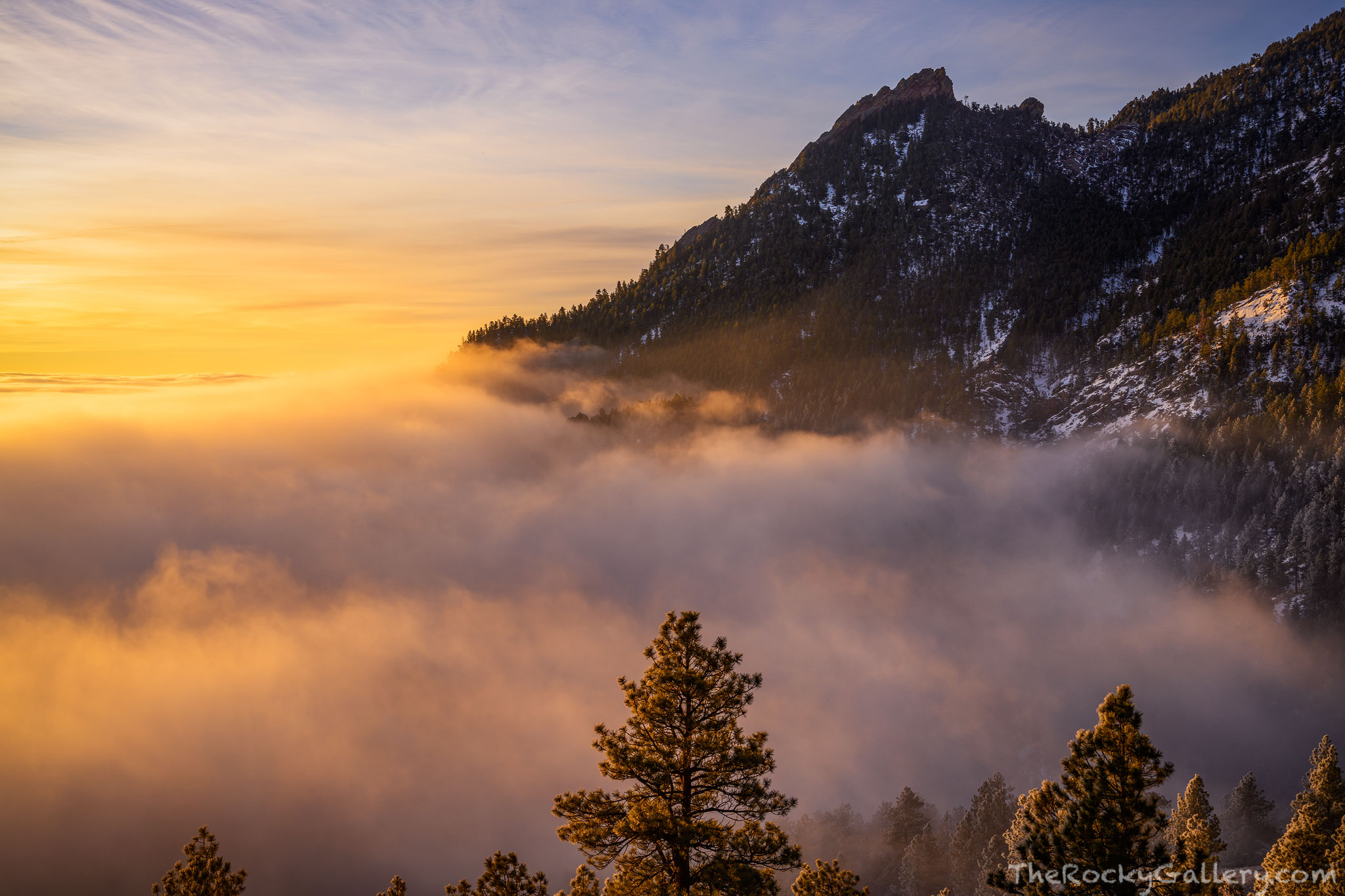 An inversion layer covers Boulder and spills over Chautauqua Park and Gregory Canyon below. Some of the best views of Boulder...