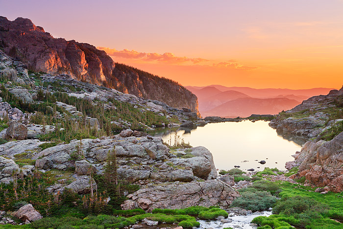 High above Loch Vale in Rocky Mountain National Park, Lake of Glass and Sky Pond can be found. Rocky Mountain National Park&nbsp...