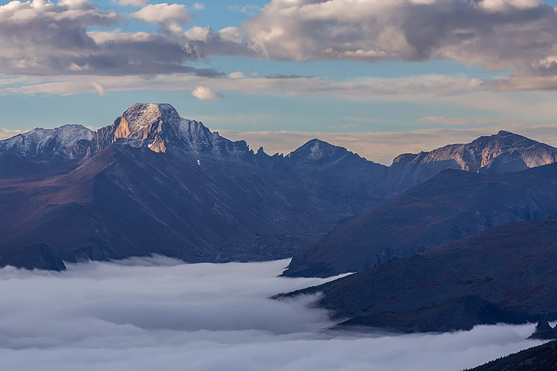 An inversion encompasses the lower elevations of Rocky Mountain National Park. Below 10,000 ft both Forest Canyon and Glacier...