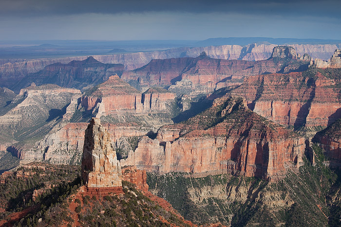 The play of light this evening at Point Imperial was amazing. Clouds hang over Arizona's Grand Canyon and as the sun sets, portions...