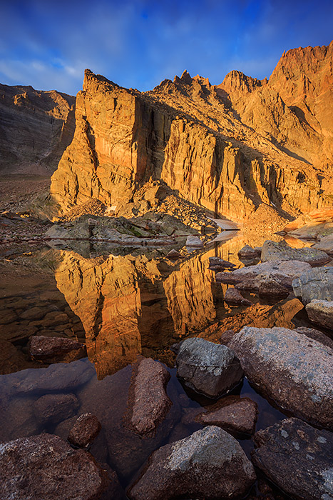 Just below Longs Peak and along the shores of Chasm Lake lies a rock formation known as the Ships Prow. Popular with climbers...