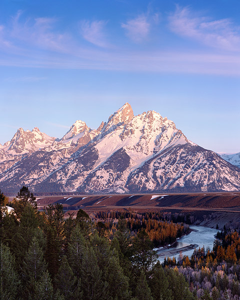 Grand Tetons and Snake River. This view was made famous by Ansel Adams. Although the view is still spectacular, the foilage has...