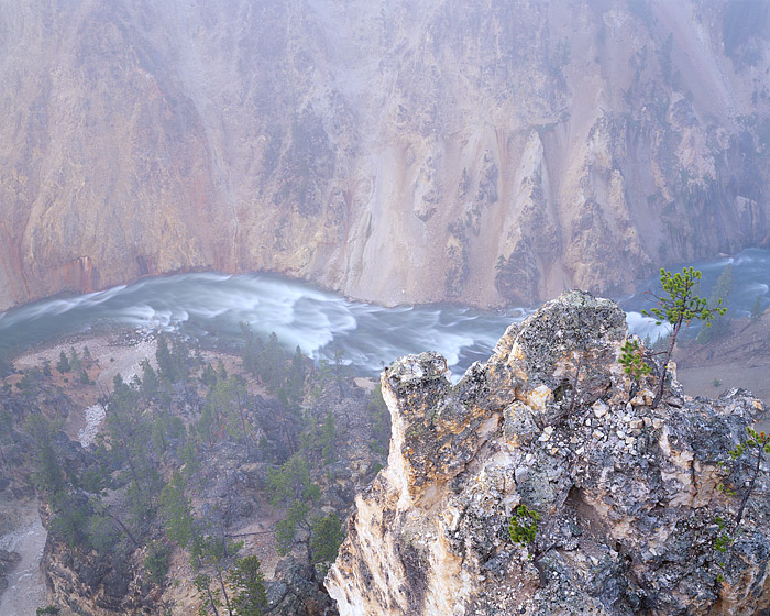 Fog and mist in the Grand Canyon of the Yellowstone River. This was photographed just below the lower falls of the Yellowstone...